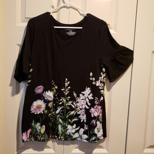 Lane Bryant black shirt with flowers